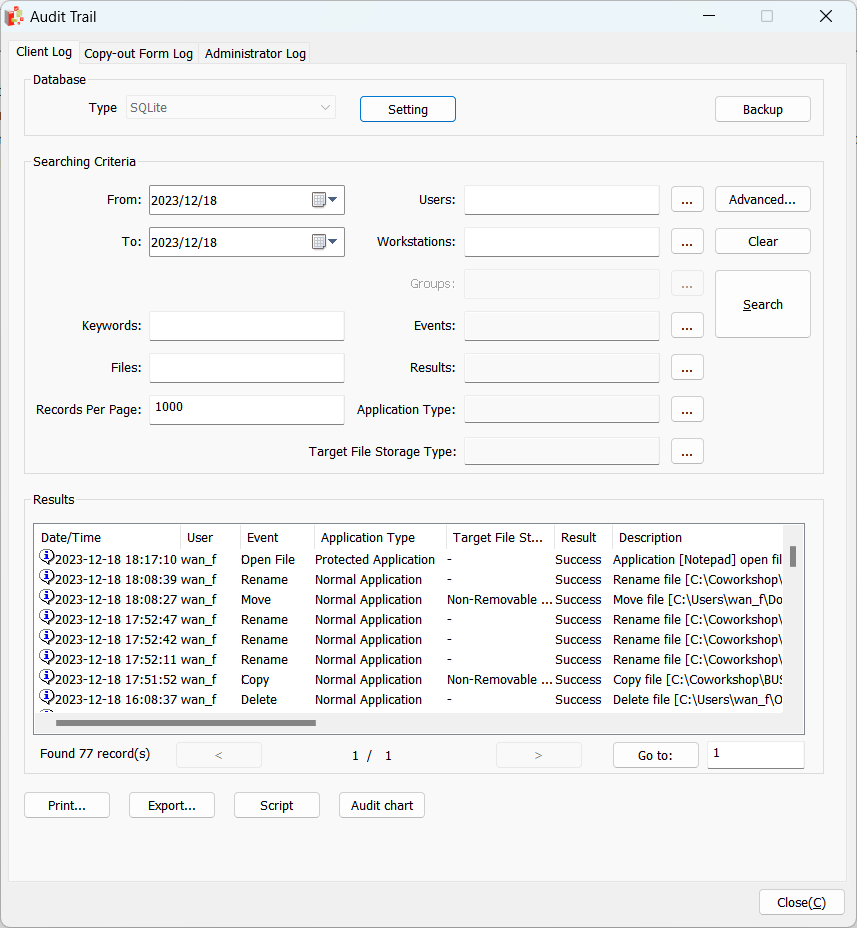 Windows 10 Curtain LogTrace File Activity Monitoring full